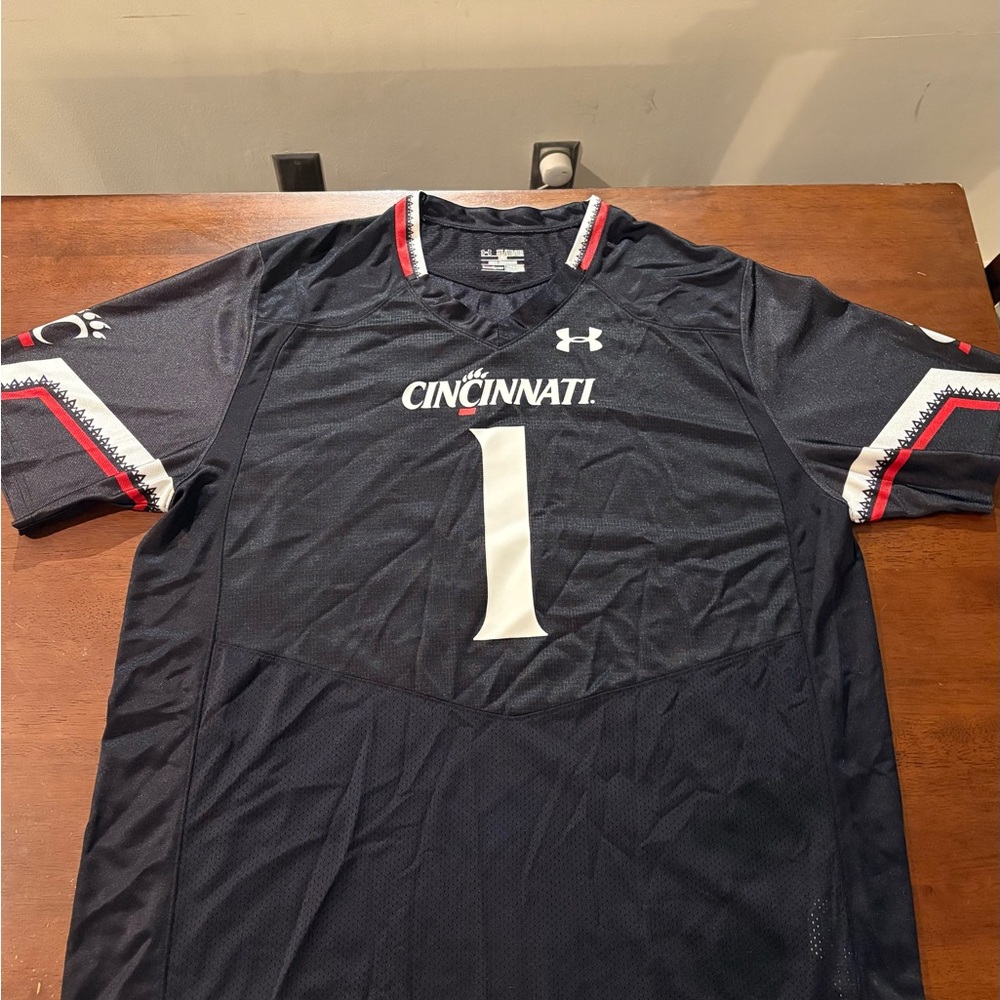 Under Armour Men's Black Cincinnati Number 1 Jersey with Red & White Accents
